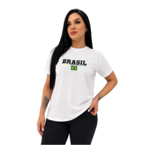 Camisa Baby Look Brasil - Branco, P